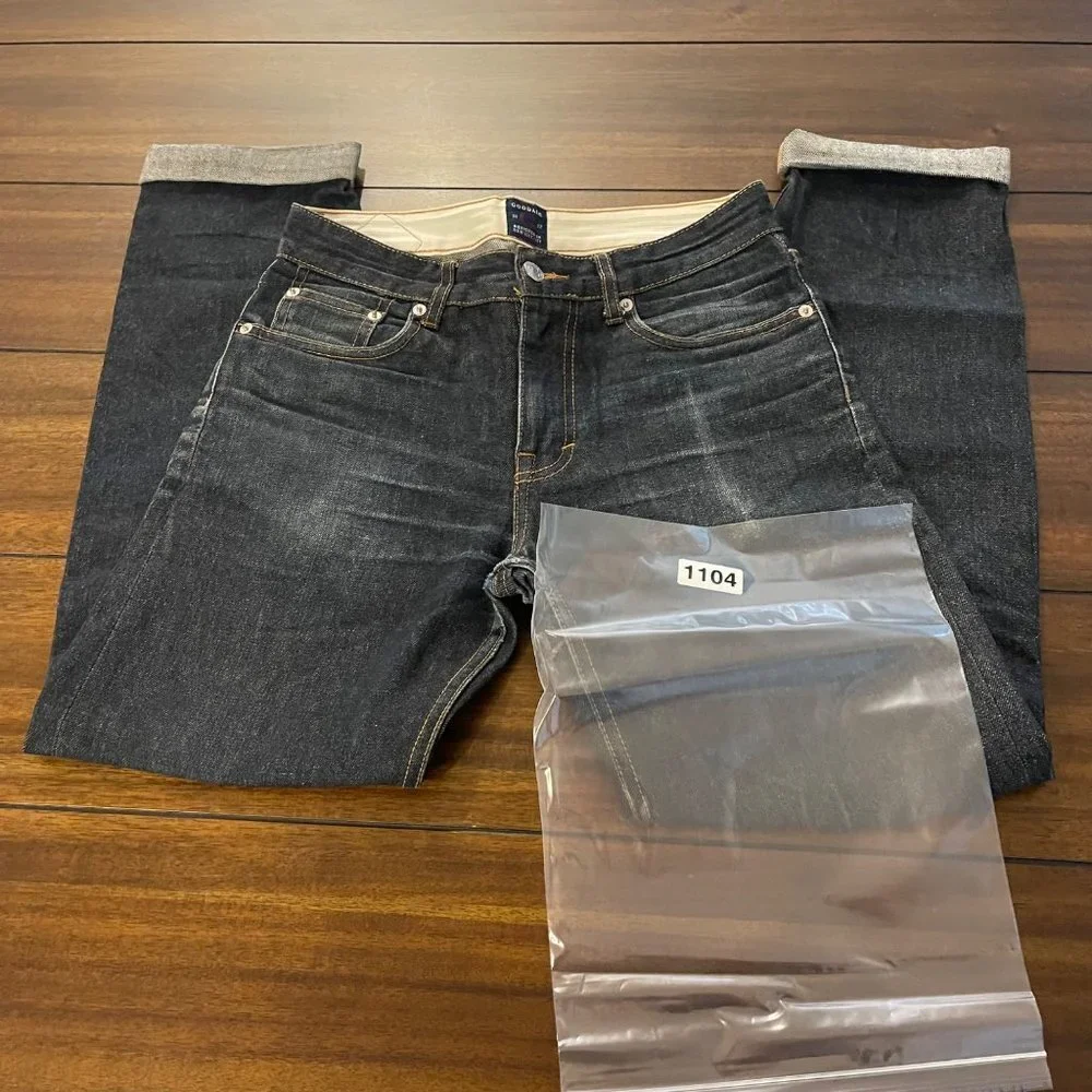 Goodale The Tailored Tapered Jean dark wash worn-in size 31x32